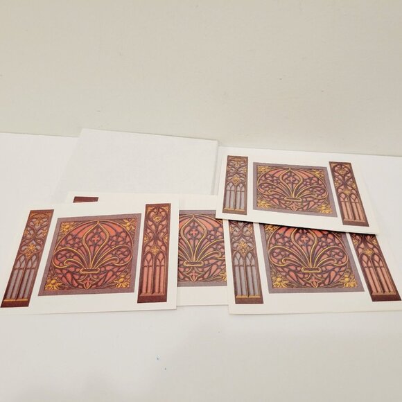 Vtg Middle Ages Patterns Mid Century Blank Note Greeting Cards Stuart Hall - Picture 2 of 5